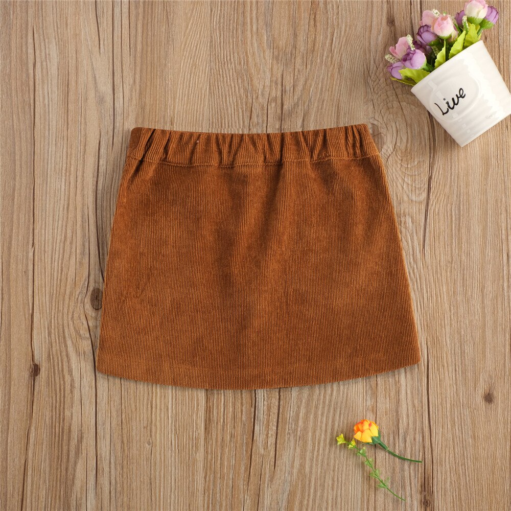 WenaZao infantile enfant en bas âge enfants bébé filles printemps automne deux poches enfants velours côtelé jupe Club fête vêtements quotidiens