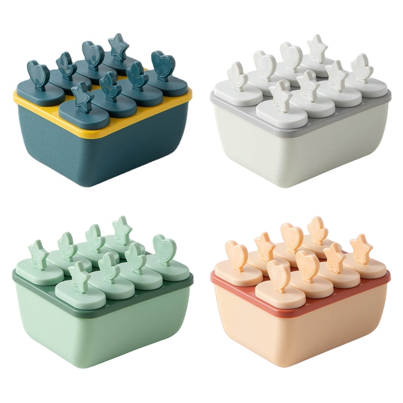 A0KE DIY Cute Shape Reusable Ice Cream Mold Plastic Convenient to Hold for Kids Easy Clean Can be Disassembled Durable