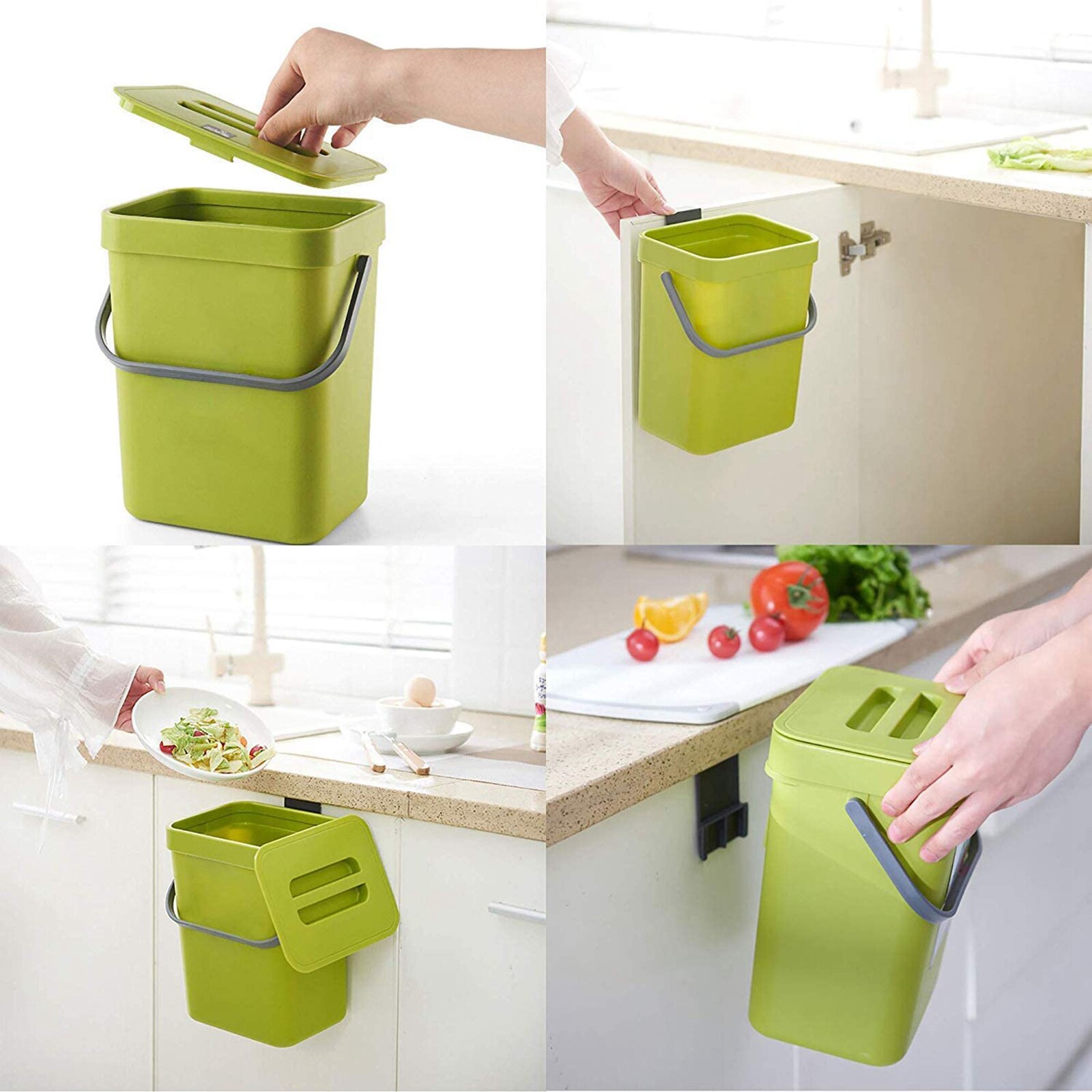 Modern Waste Rubbish Bin Wall Mounted Office Kitchen Trash Can Lid