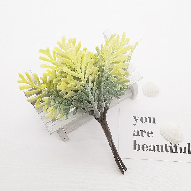 Flores artificiales de plantas de plástico para manualidades, flores decorativas para boda, corona, broche de costura, decoración del hogar, guirnalda de Navidad: 8