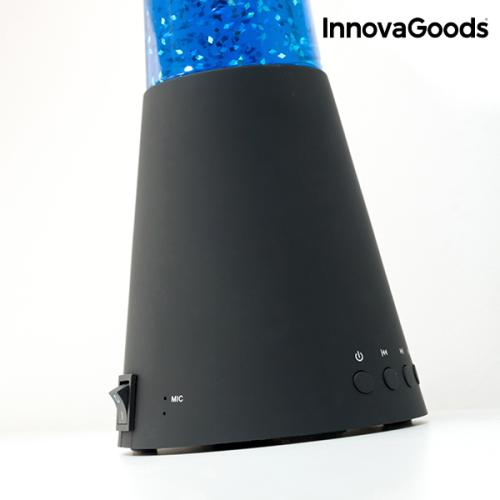 InnovaGoods Lava Lampe mit Bluetooth Lautsprecher und Mikrofon Fluss 30W Klaren Klang Blau LED Licht Intime und Spezielle Umwelt