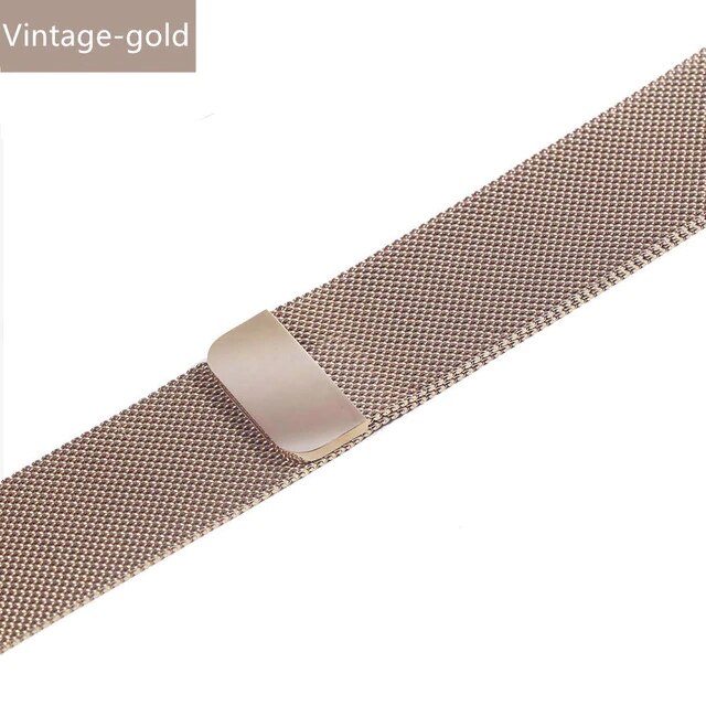 Bracelet à boucle milanaise Bracelet en acier inoxydable pour bracelet de montre pomme 42mm 38mm 40mm pour Iwatch 4 5 3 2 44mm Bracelet en métal milanais: Vintage gold / 38mm or 40mm