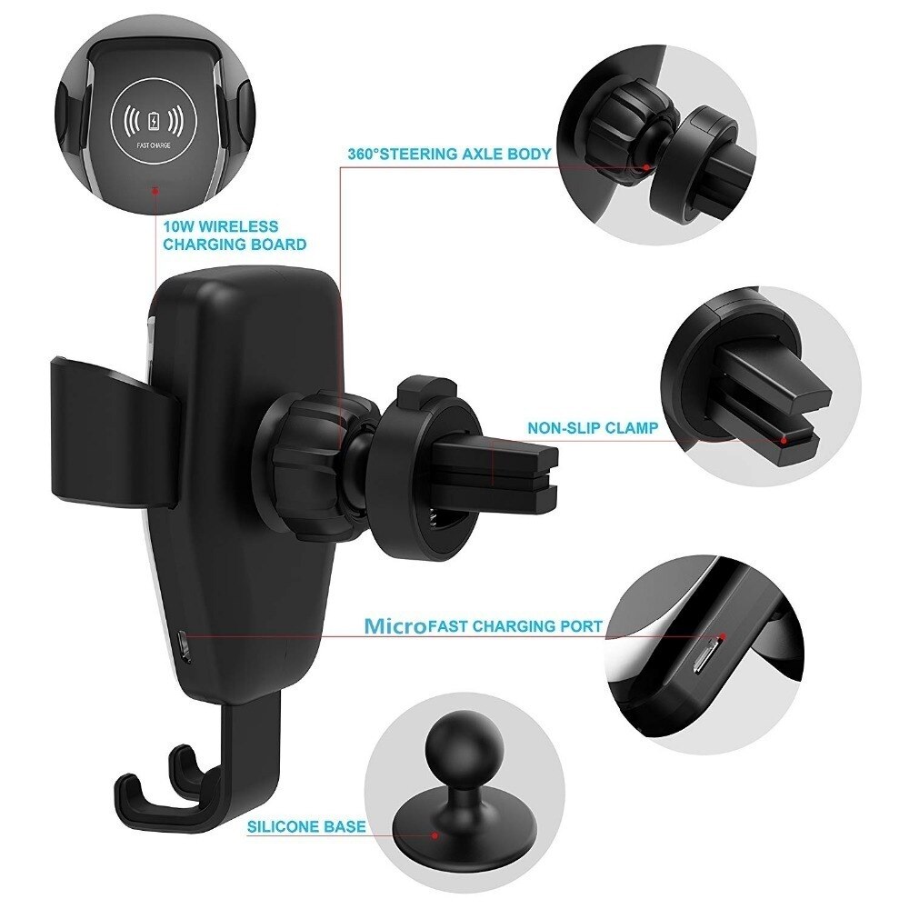GYSO 60W Fast Qi Car Wireless Charger For iPhone 13 12 11 Pro MAX Samsung S10 S9 Xiaomi Mi 9 Wireless Charging Phone Car Holder