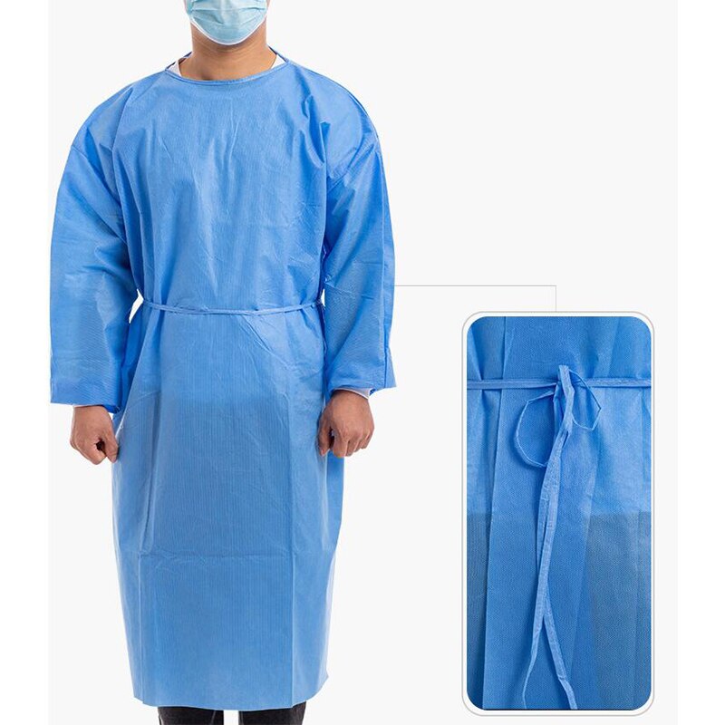 unisex Blau Einweg Vlies Anti Staub Sanitär Sicherheit Kleidung Schutz Gefahrgut Isolation Pflege Kleid Overall