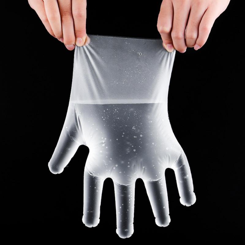 100Pcs Disposable Gloves For Industrial Restaurant Cleaning Gloves Kitchen One-off Plastic Glove Clear Disposable Food Gloves