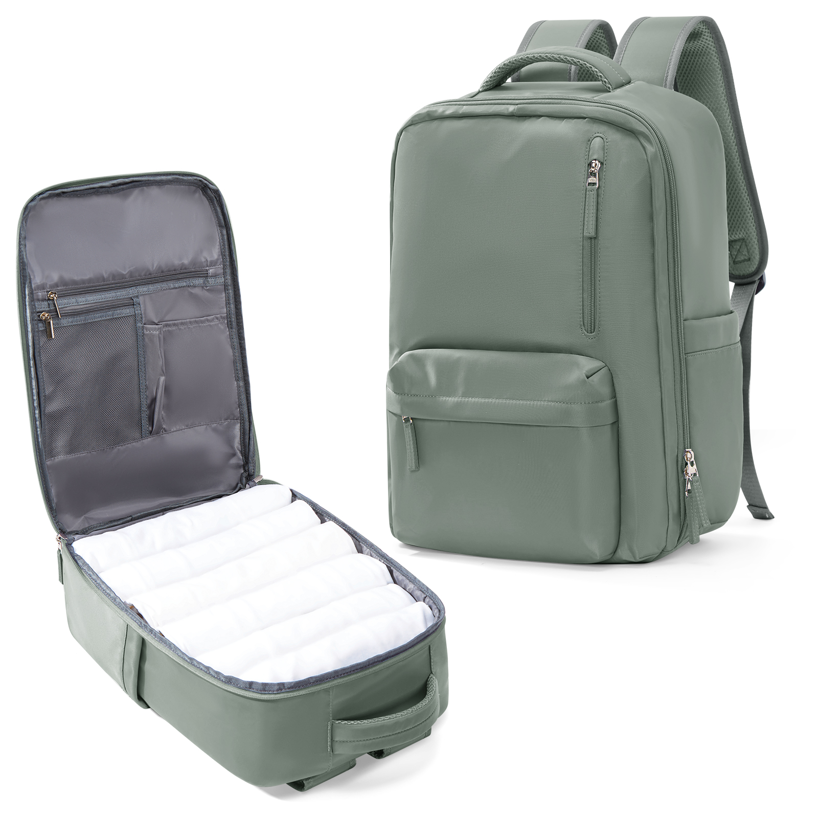 Travel Backpack,45x30x15,Carry On Backpack Airline Approved,Personal Item Travel Bag,14 Inch Laptop Backpack,Business Hiking Bag: green
