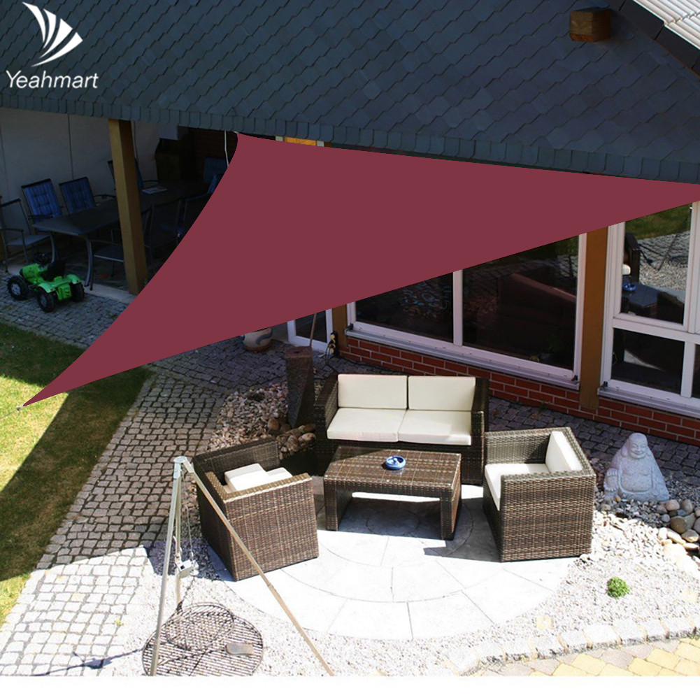 Anti-uv driehoek wijnrood schaduwzeil waterdichte luifel buitentent terras strand kamperen 3.6 x 3.6 x 3.6m zonnescherm zonwering