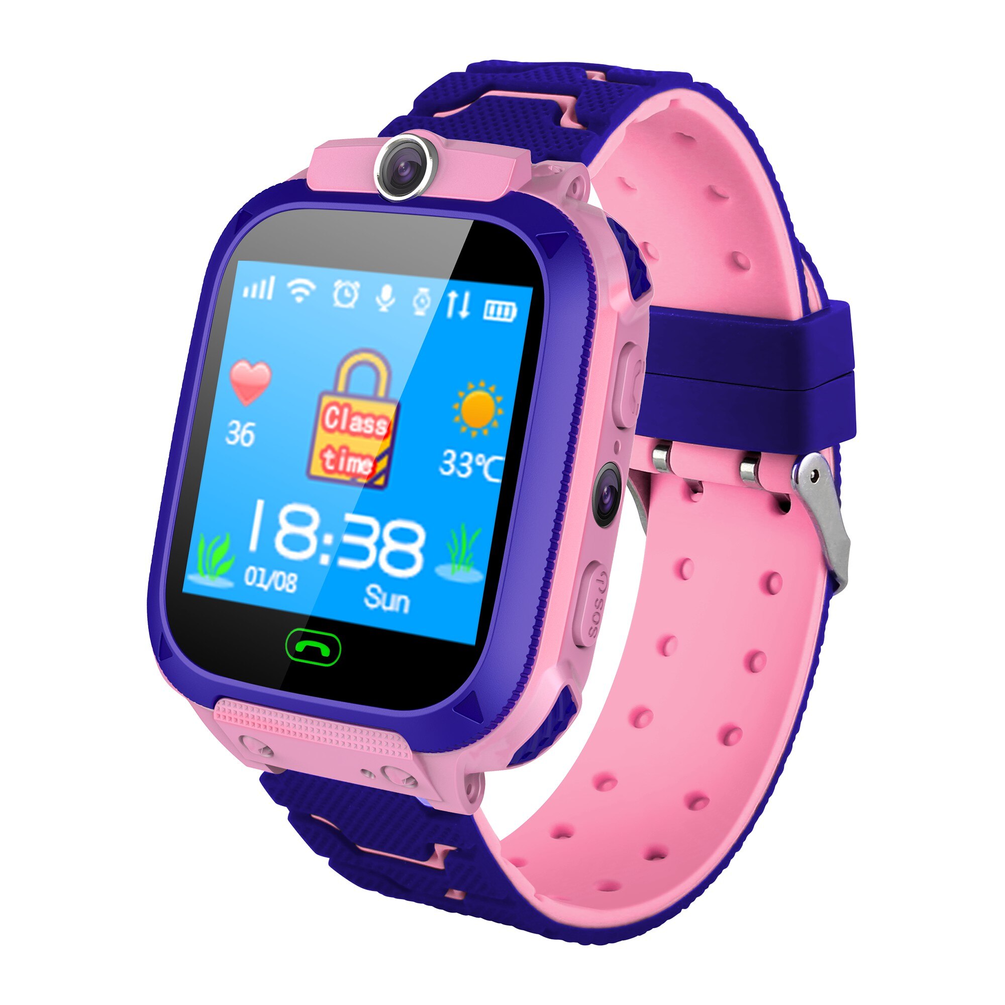 Kinderen Telefoon Horloge Twee-Weg Gesprek Smart Horloge Voor Positionering Intelligente Energiebesparende Horloge Roze Blauw