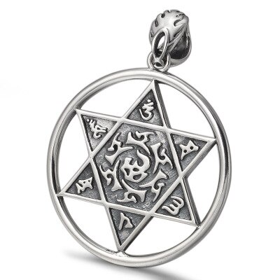 925 sterlingsølv smykker mænd kvinder buddha sekskantede stjerne mantra charm vedhæng smykker
