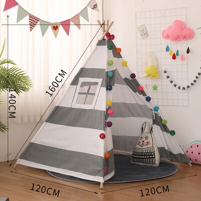 1.6M Tents Cabana Tipi Infantil Baby Kids Play Teepee Tents Castle Carpet Mats Toy Portable Kids Wigwam Play House For Children: 9