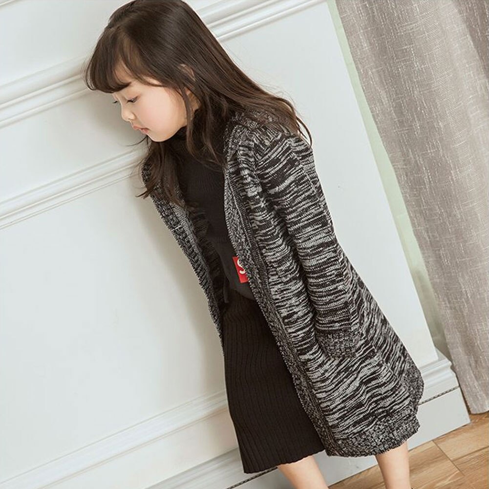 Girls Knitted Sweaters Children Cardigan Hoodie Long Sleeve Teenage Outerwear Boys Warm Coats Kids Outfits 6 8 10 12 14 16 Years