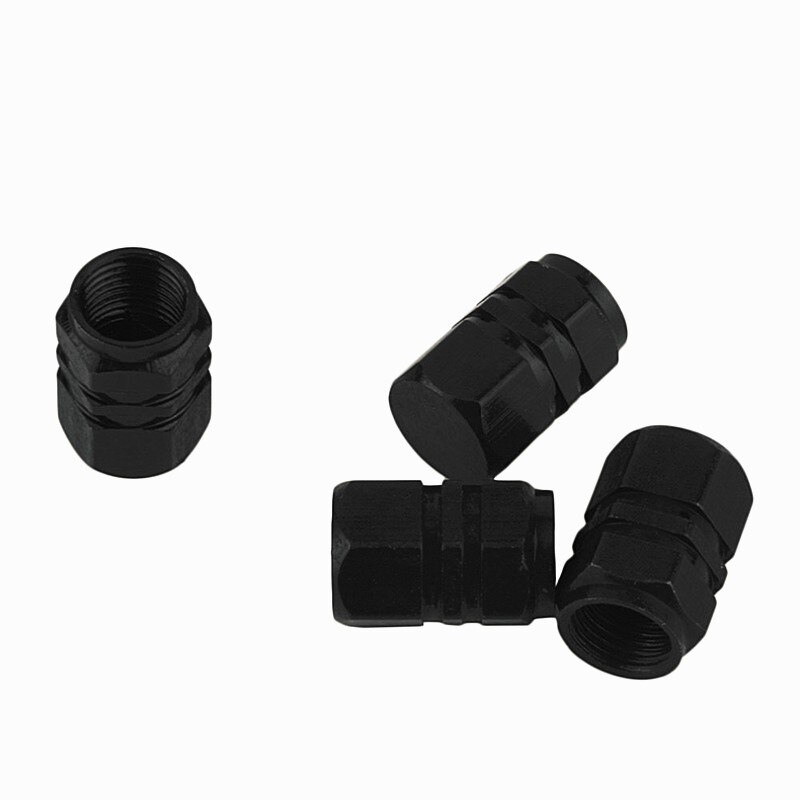 4Stck Auto Reifen Ventil Stengel Kappen Bolzen-in Aluminium Diebstahl nachweisen Ventil Kappen Auto Rad Reifen Ventile Reifen Stengel Luft Kappen Auto Zubehör: 4Stck Schwarz