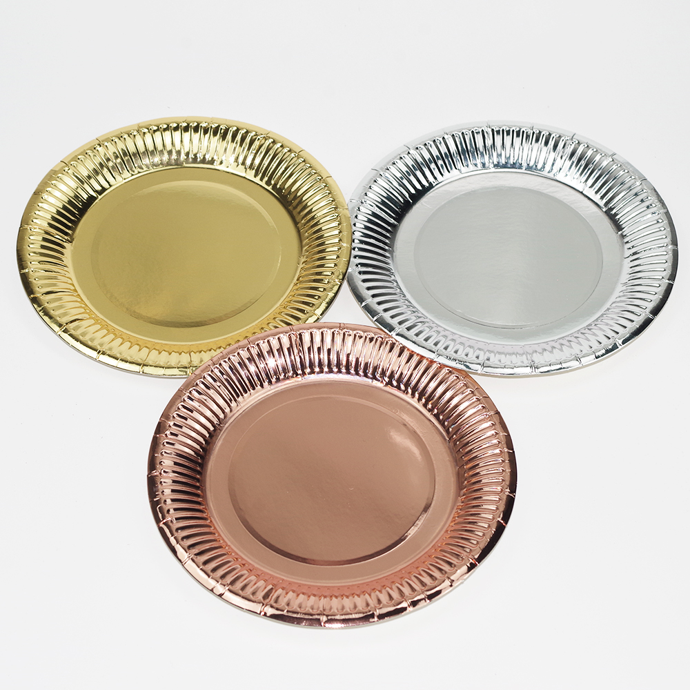 10PCS Disposable Tableware Supplies Gold Silver Rose Gold Kids Adult Birthday Wedding Bachelorette Party Decorations Baby Shower