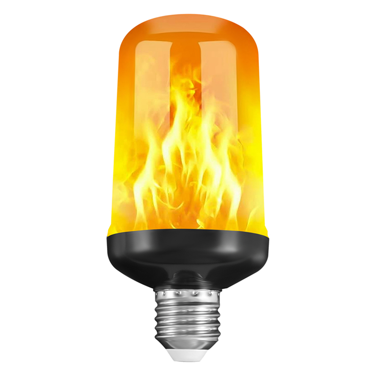 LED-Glühbirne mit Flammeneffekt, E27, dekorative flackernde realistische Feuerlichtbirne, Festival-Dekorationslampe, Schwarz-B