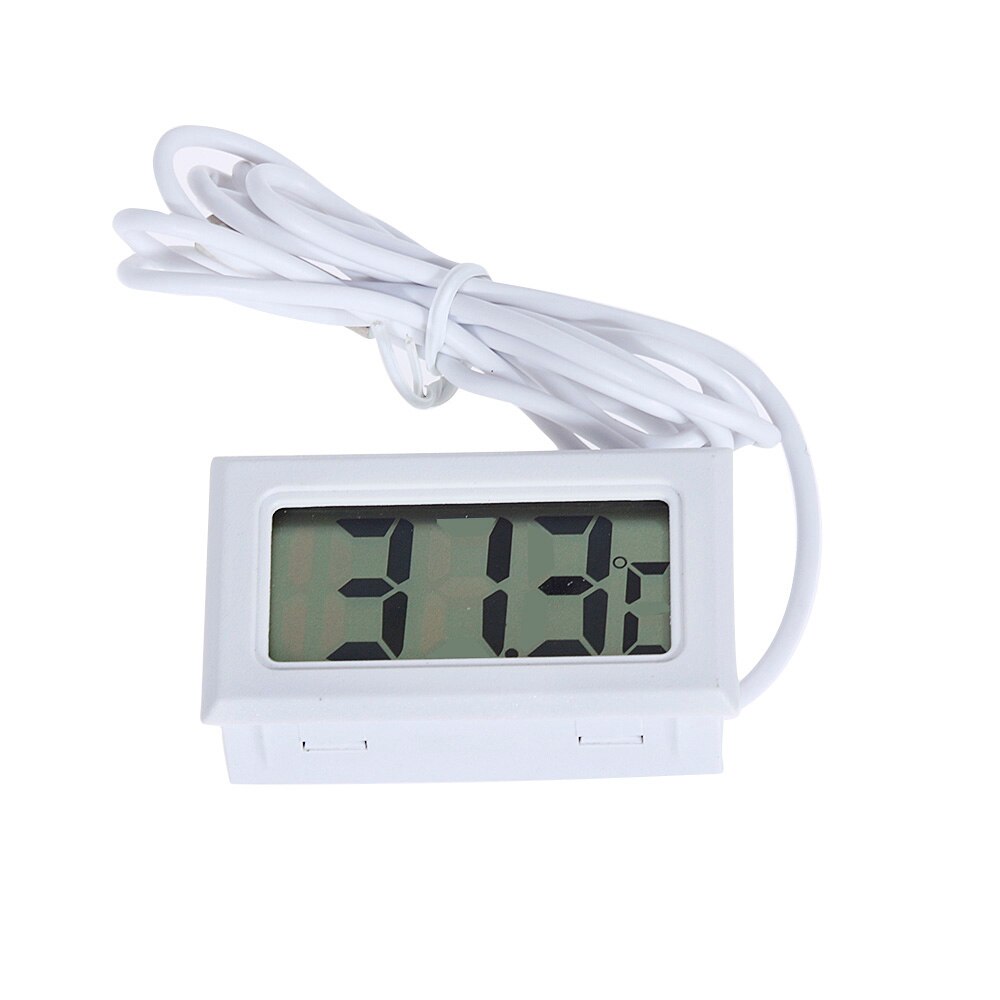 Mini Digital Thermometer LCD Meter Freezer Fridge Thermometer Coolers Thermometer sensor Water Temp Gauges -50~110: Wired White