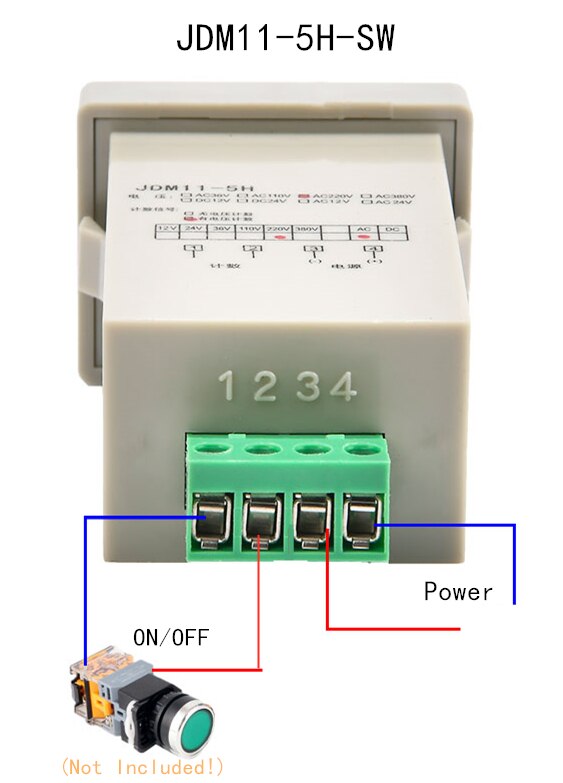 Digitale Zähler JDM11-5H/6H DC 6-36V AUF/OFF NPN Sensor Schalter Eingang 5/6 Ziffern elektronische Arbeits Power DC12/24/36 AC110/220: JDM11-5H-SW  AC220V