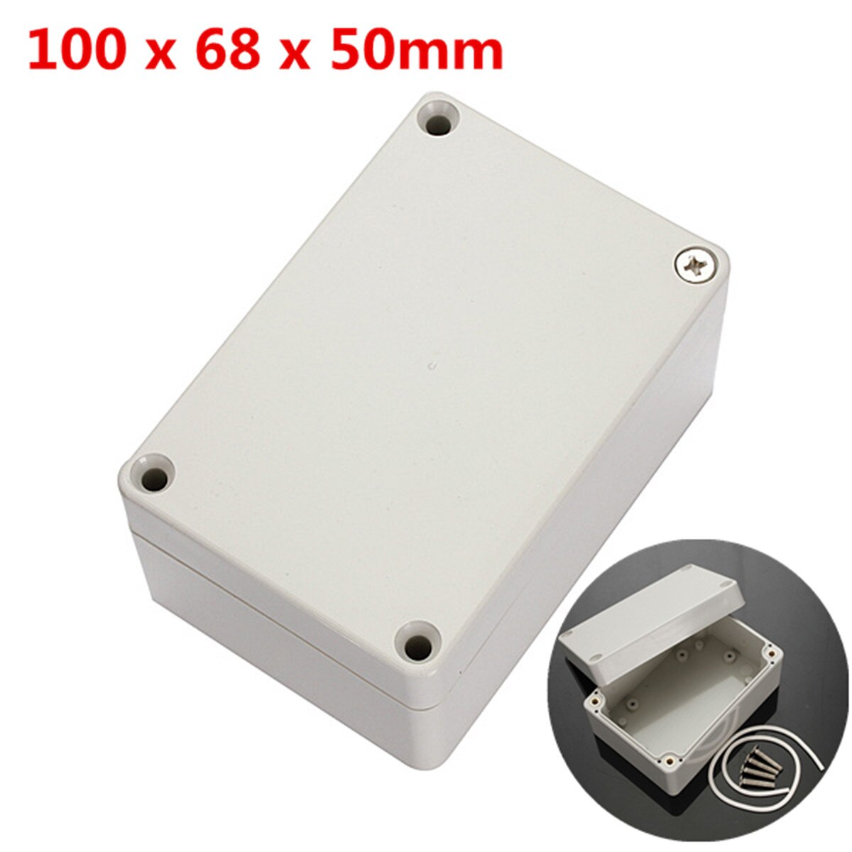 Waterproof Plastic Enclosure Box Electronic Project Instrument Case Electrical Project Box Outdoor Junction Box Housing: B 100x68x50