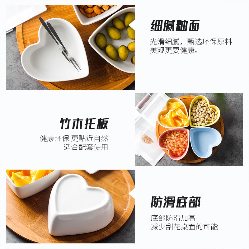 Keramische Hartvormige Fruitschaal Woonkamer Koffietafel Dessertbord Salade Gedroogde Fruitschaal Keuken Servies Voedsel Lade