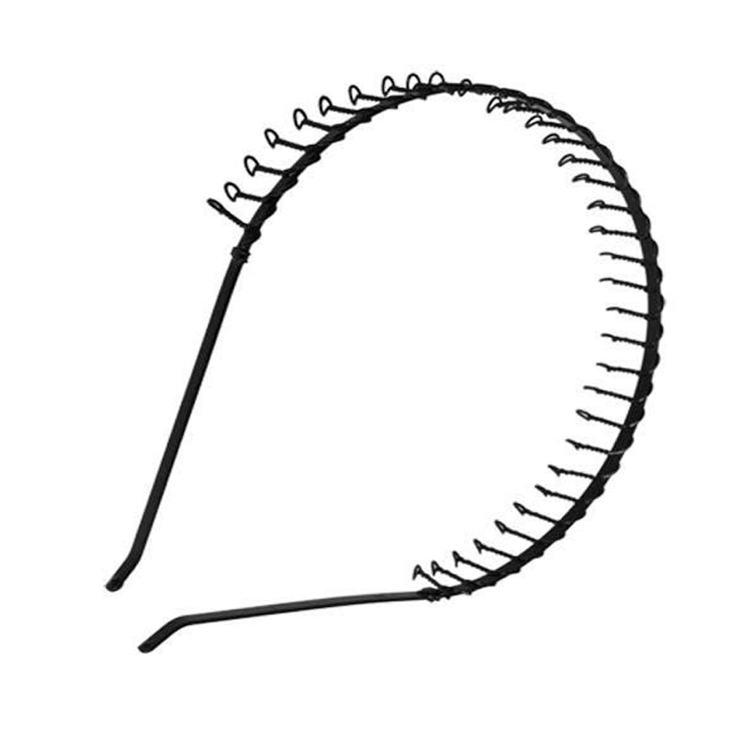 Hair Band Football Soccer Headband 1 PC Unisex Black Metal Hairband with Wave Teeth Comb Sports Star Style Hair Accessories