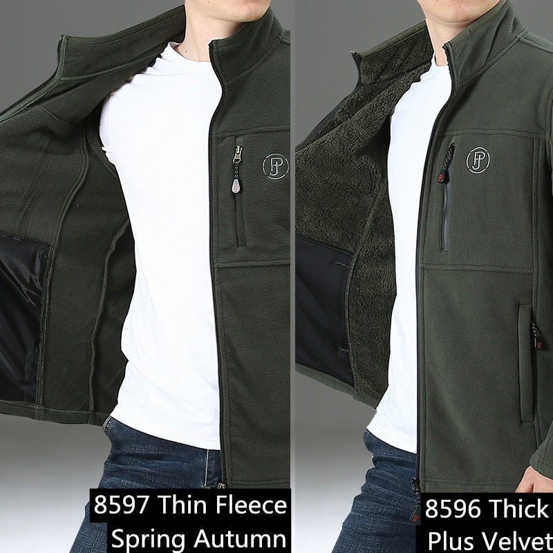 4xl efterår vinter herre varm fleece jakke plus fløjl tykkere termisk stor størrelse cardigan fleece frakke udendørs sport vandrejakker