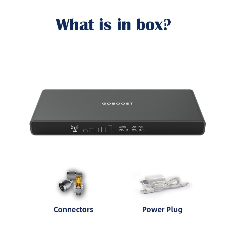 GOBOOST LTE 4G Signal Booster GSM 900 700 800 1800 2100 850 Cell Phone Cellular Amplifier Mobile Repeater Network 70DB Antenna