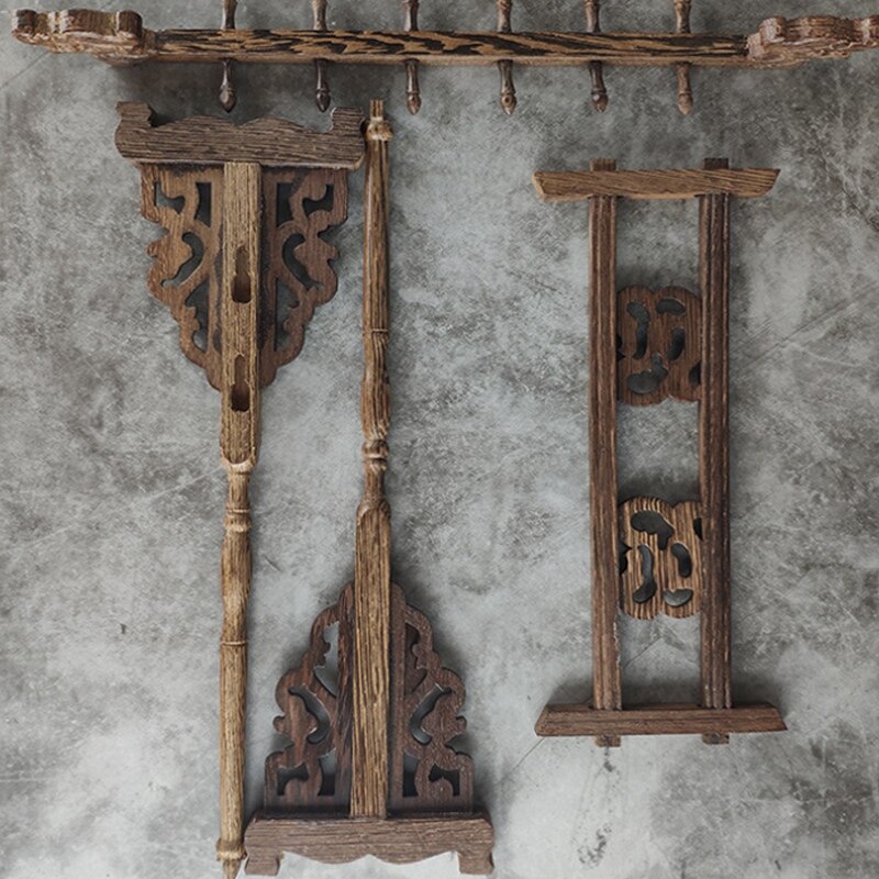 6-Pin 12-Opknoping Massief Houten Kraan Pen Kip Vleugel Hout Studie Boek Schat Kalligrafie Levert Borstel Houder