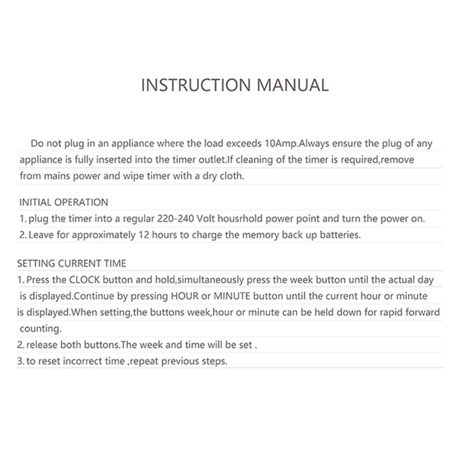 Plug Timer Socket Universal Hole ABS Electronic Digital Simplify Metal Plastic Shell White Home 220-240V Timing Switch Adapter