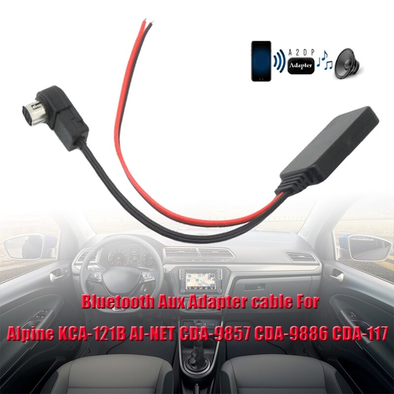 Módulo inalámbrico Bluetooth para coche, adaptador de música, receptor auxiliar Aux o para Alpine 121B 9857 9886 117