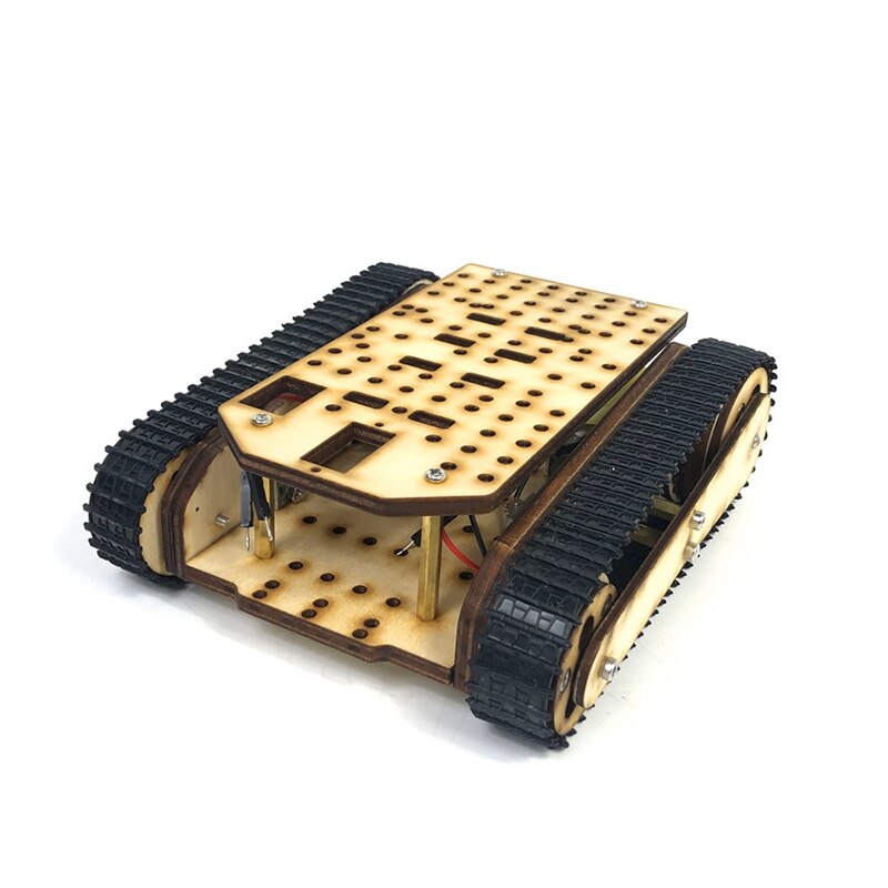 Houten rupsband tank chassis rc tank slimme robot tank auto chassis kit rupsband rc tank slimme robot tank auto chassis kit