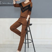 Women Sport Black Long Sleeve Jogging Running Sets Autumn Fitness sport suits lady sport workout Casual Outfit Sportswear#g3