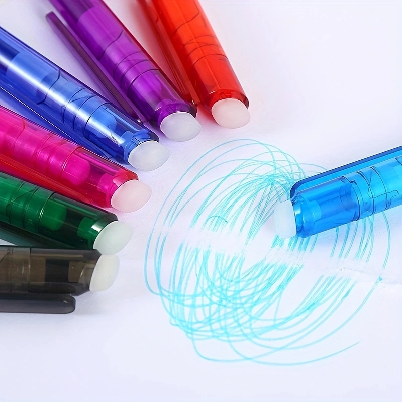 4pcs/set 0.7mm Magic Erasable Gel Pen Set 8 Colors Erasable Refill Rod Gel Ink Stationery Retractable Pens Washable Handle Rods