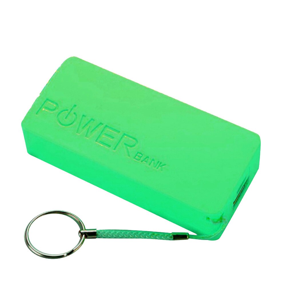 5600mAh 2X 18650 USB Battery Charger Case For iPhone Sumsang Portable DIY Power Bank Case Box 1: Green
