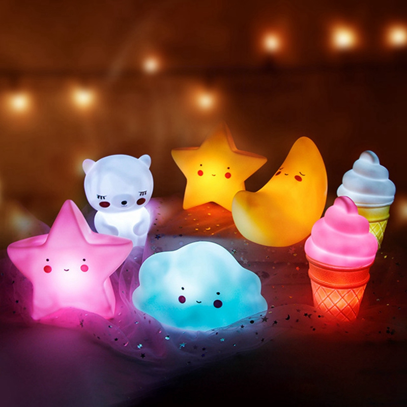 Lampada da notte portatile a LED in Silicone gattino carino lampada da notte per bambini con modalità di respirazione calde controllo del sensore tattile regali di natale f: -4