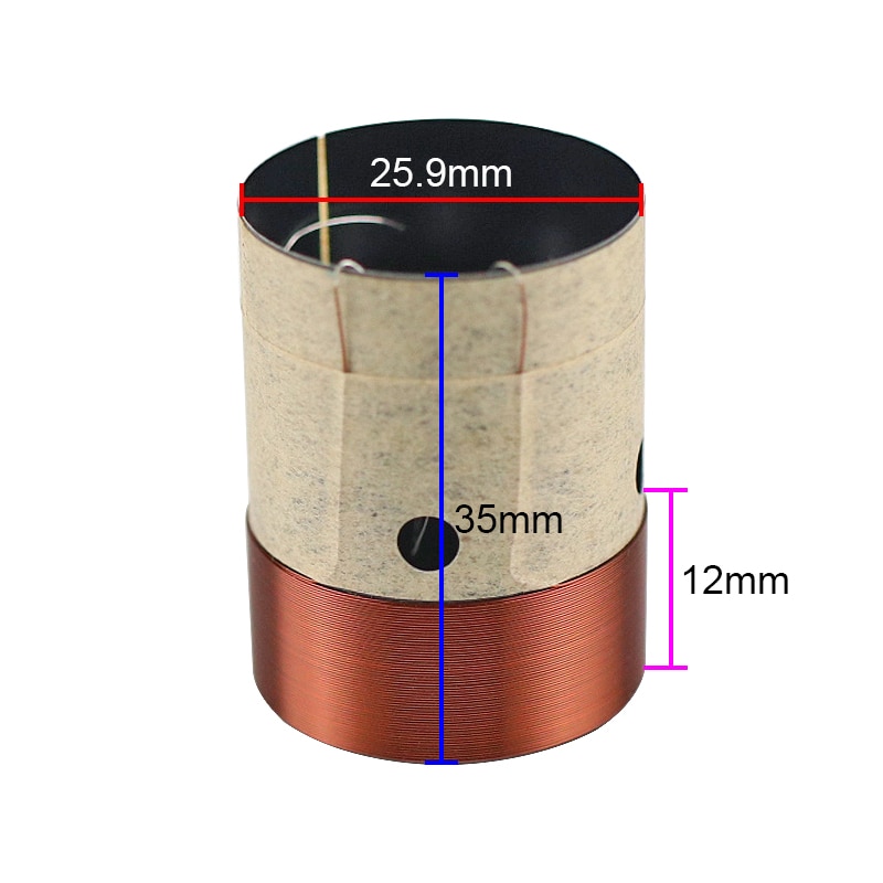 GHXAMP 25.9 MM 26 Core 8OHM Woofer Bass Voice coil Speaker Reparatie Accessoires DIY BASV BEVAT 2 STKS