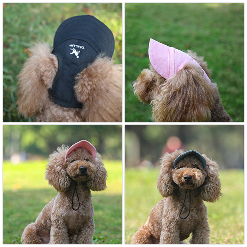 Berretti per cani da compagnia Piccoli cuccioli Animali domestici Berretto estivo in tinta unita Cappello per visiera da baseball per cani Accessori per esterni Cappellino per cofano da suola Casco da viaggio