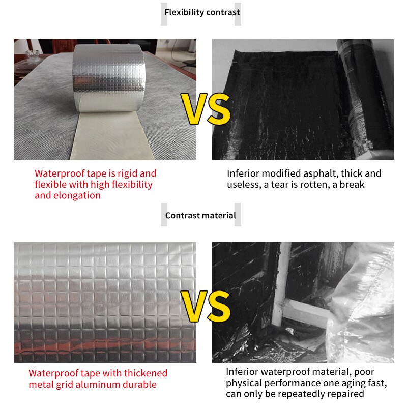 Waterproof Duct Tape Butyl Super Fix Repair Wall Crack Thicken Butyl Tape Thermal Resist Duct Repairs