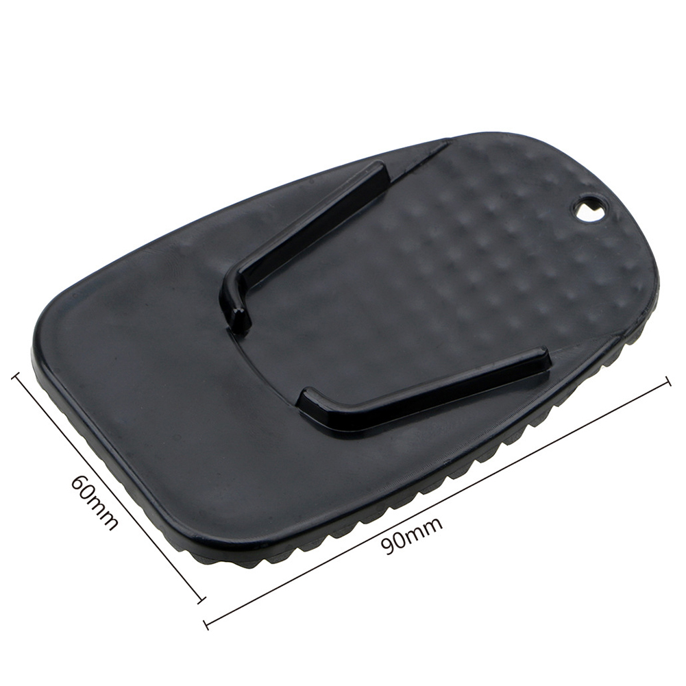 1 st Zwart Universele Motorfiets Plastic Zijstandaard Moto Bike Kickstand antislip Plaat Side Extension Ondersteuning Voet Pad Base