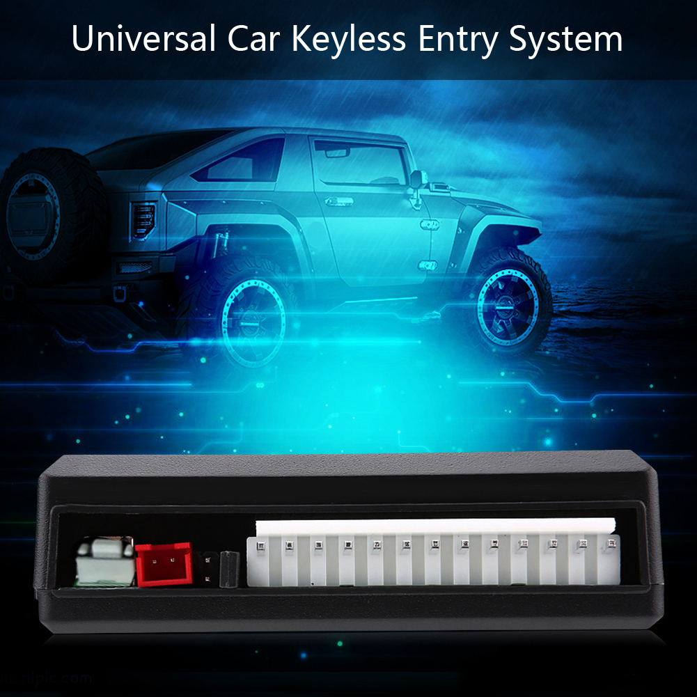 Universal bildørlås nøglefri indgangssystem med bagagerumsknap fjernbetjening centrallåsesæt til de fleste køretøjer