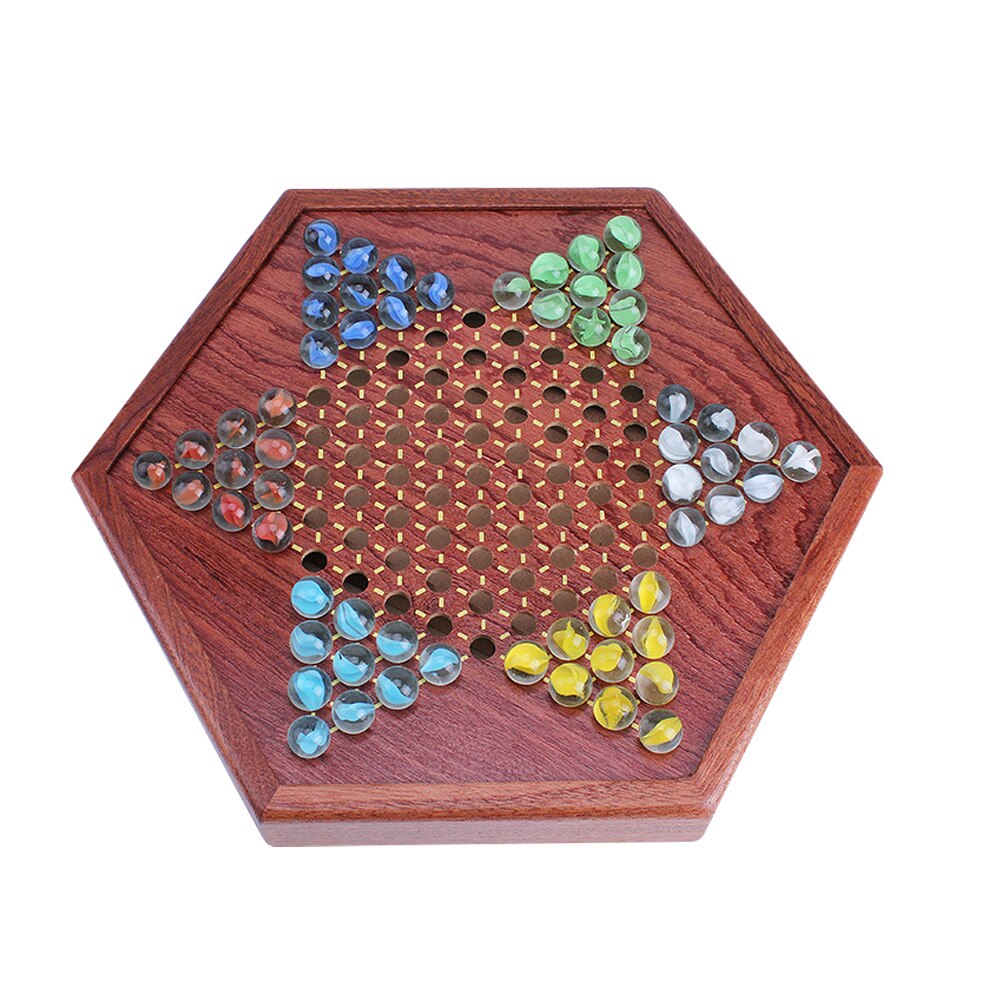 1 Set Wooden Traditional Educational Funny Chinese Checkers Chinese Chequers Checker: Default Title
