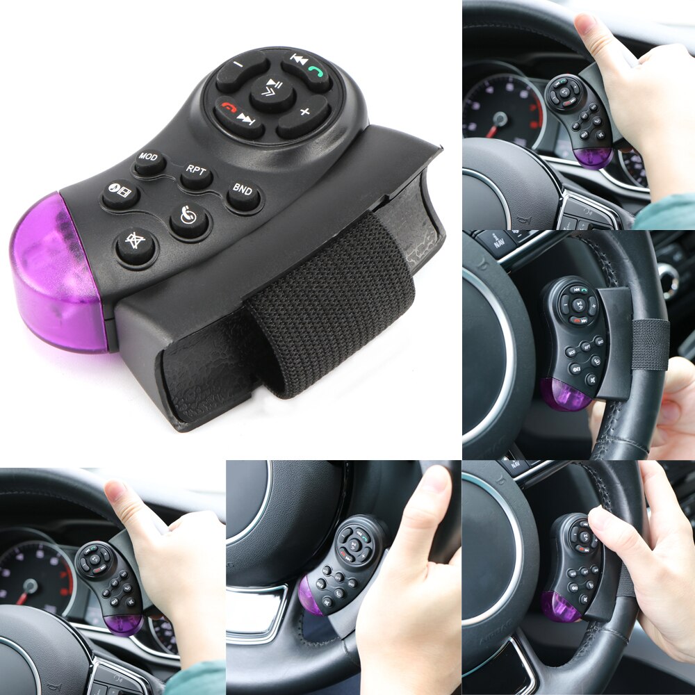 Universele Auto Stuurwiel Bluetooth Multifunctionele Knop Auto Telefoon Controller Draadloze MP5 Multimedia Speler Afstandsbediening
