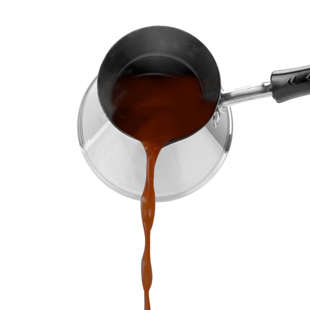 Café turco olla de acero inoxidable utensilios para café Europea mango largo maceta Moka derretir mantequilla olla cocina herramientas