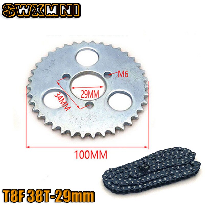 47cc 49cc T8F Chain 136 Links En 38 54 74 Tanden Keten Plaat Tandwiel Voor Mini Moto Atv quad 2 Takt Motor Onderdelen