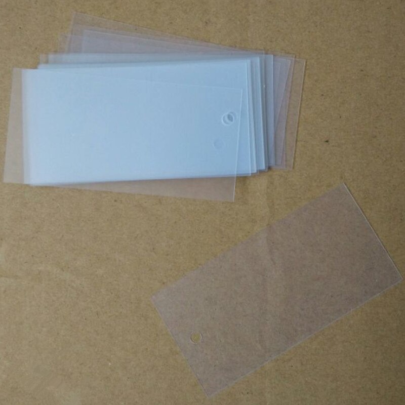200PCS , 3.5 * 7 cm Matte rosted Blank garment PVC tags with hole small swing hang tag 23s thickness
