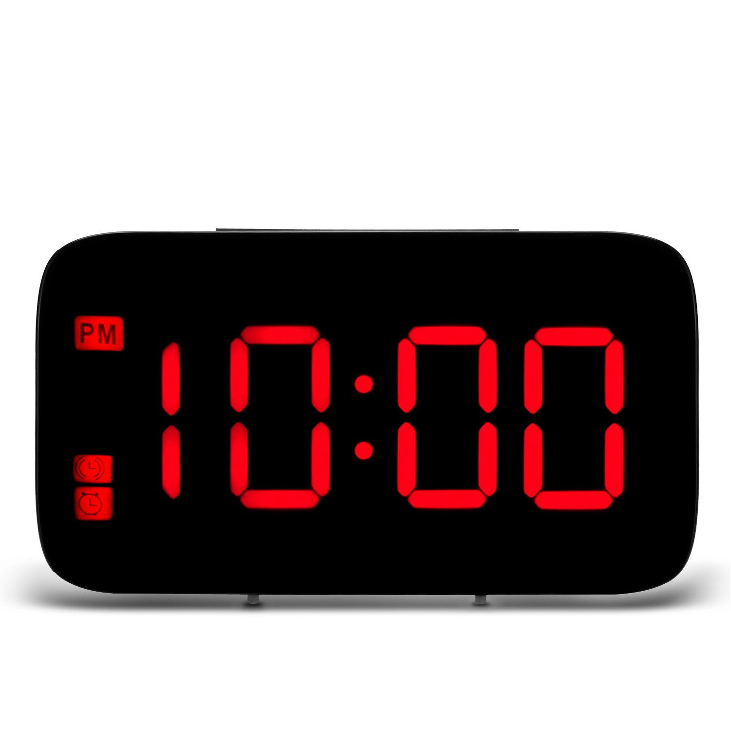 Font Digital LED Alarm Clock Big Screen Snooze Powered Voice Control LargeTime Home Decoration Clock: Red