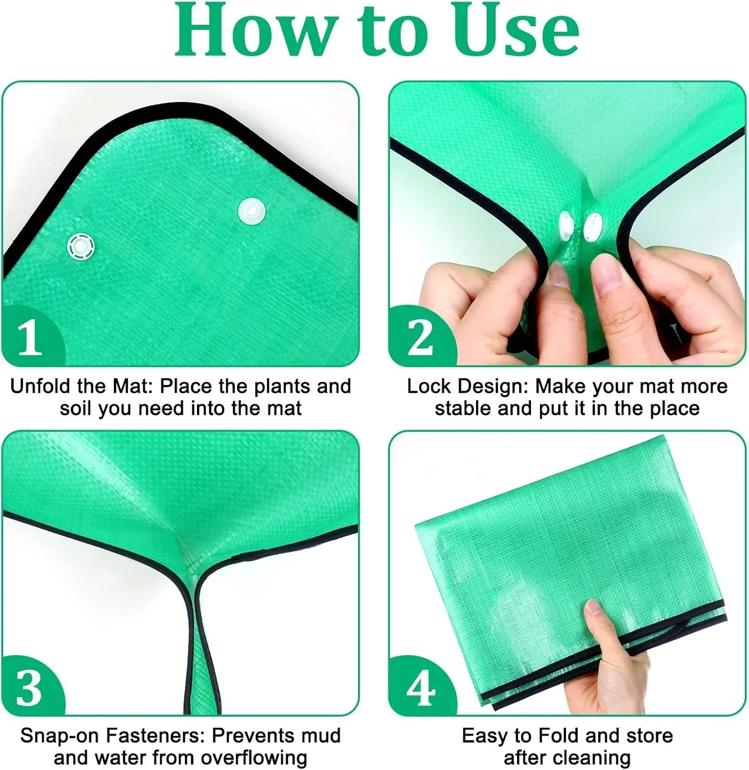 Estera para trasplante de plantas en maceta de jardín, estera para plantar, esteras plegables para plantas de interior, esteras cuadradas portátiles para jardinería, bandejas para macetas, macetas para plantas