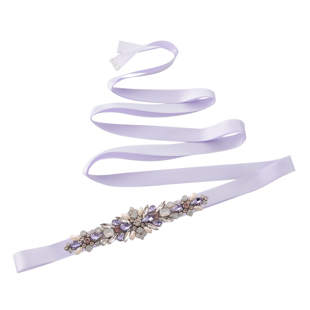 Trixy  s451 ursnygga bröllopsbälte skärp dam strass bälte brud skärp bälte kristall bälte diamant bälten för bröllop tillbehör: Lavendel-