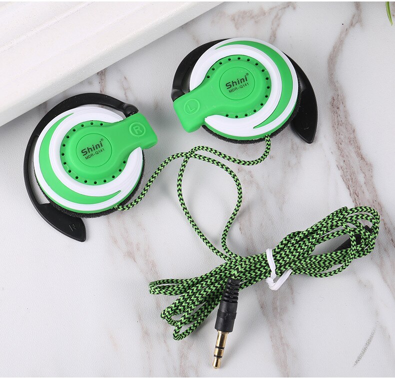 Super Bass Hoofdtelefoon Ruisonderdrukkende Headset Hifi Bass Earohones Oorhaak Muziek Headset Voor Xiaomi IPhone5/6S MP3 pc: Green