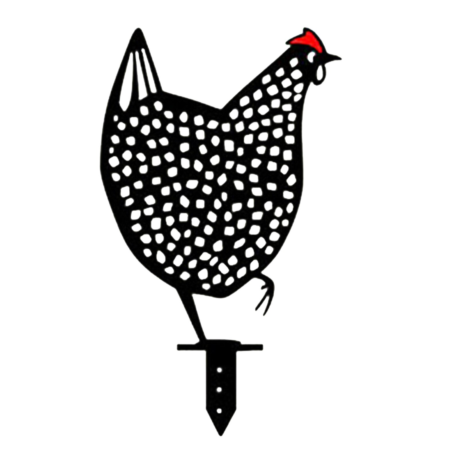 Kip Yard Art Metal Hen Art Tuinieren Ornamenten Tuin Achtertuin Gazon Stakes Metalen Hen Yard Decor Pasen Decoratie: A / Acrylic