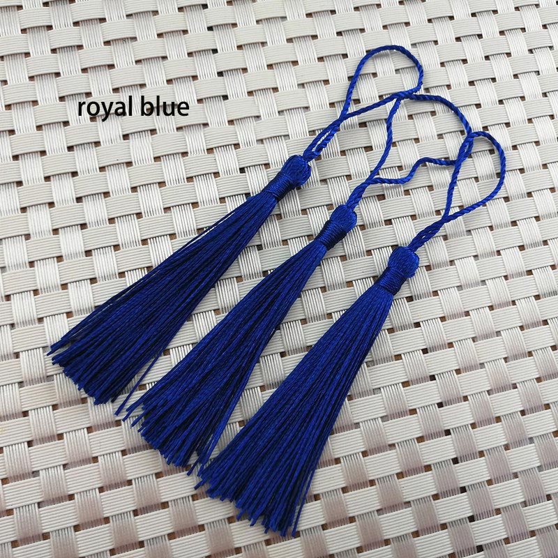 100 stuks/partij kwastjes zijden franje naaien bang bloem kwastjes decoratie decoratieve hanger kwastjes voor gordijnen woonaccessoires: Koningsblauw