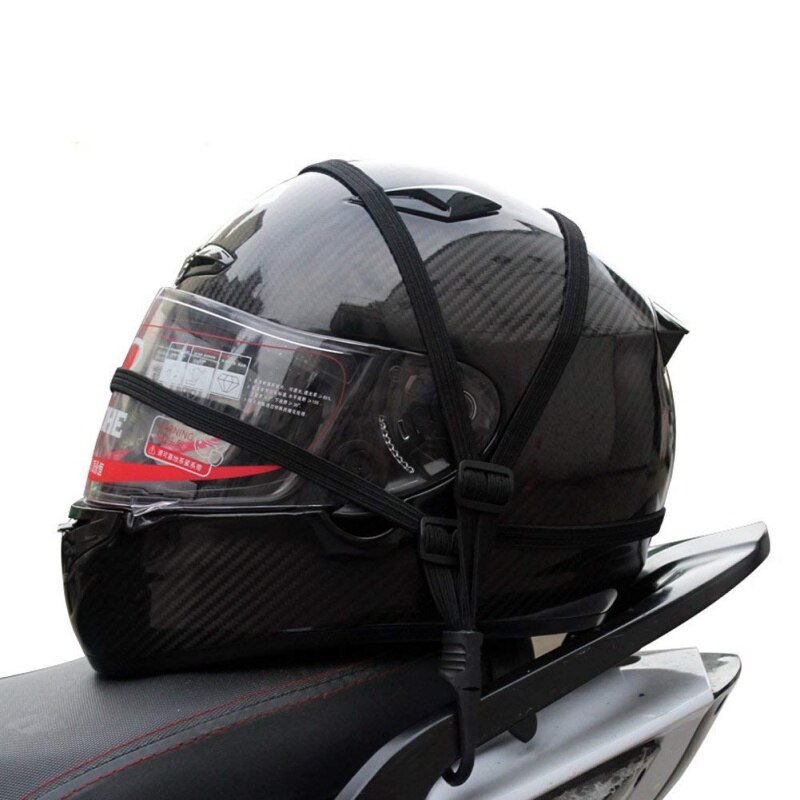 1 st Motorfiets Flexibele Intrekbare Helm Bagage Elastisch Touw Riem Met 2 Haken Motorfiets Accessoires